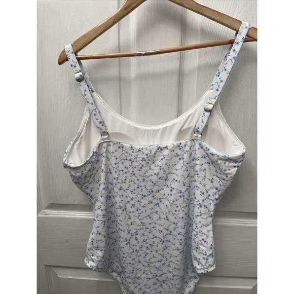 Andie‎ Swim The Amalfi One Piece Swimsuit Blue White Floral Flowers Size XXL 2X - Picture 3 of 4